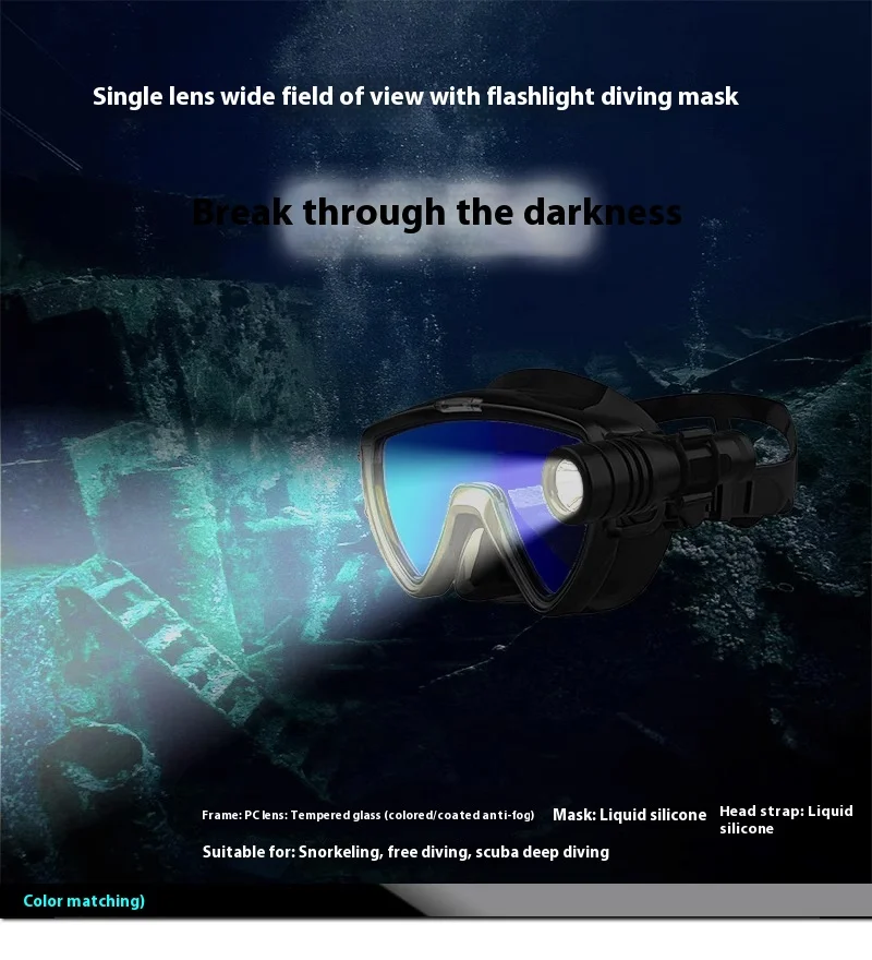 ALOMA Gafas de Buceo con Linterna Subacuática IPX8 Iluminación - imagen 4