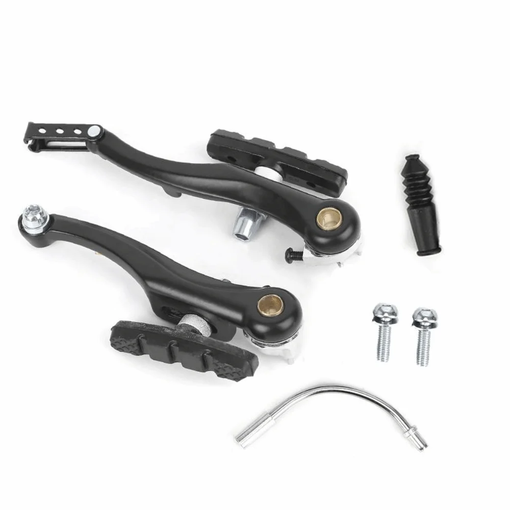 Juego de frenos en V de aleación de aluminio duradero, juego de frenos de bicicleta negro fácil de instalar, color negro para bicicletas de montaña y de carretera