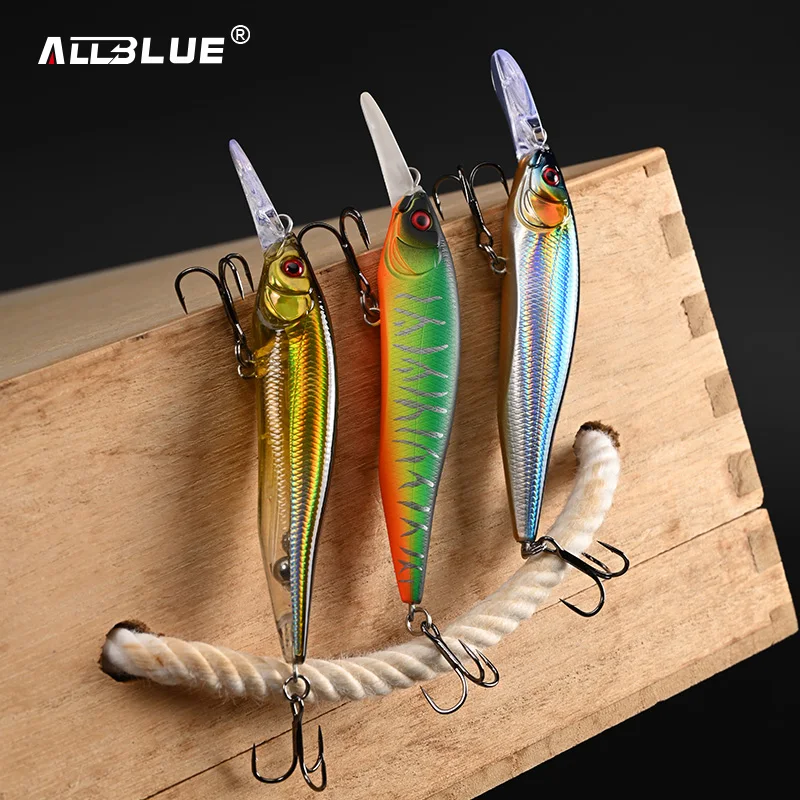 ALLBLUE X-NANAHAN + 1 señuelo de pesca de pececillo de buceo profundo 75mm 7g de profundidad 0-2M cebo Artificial flotante lento magnético Wobbler Bass Pike - imagen 4