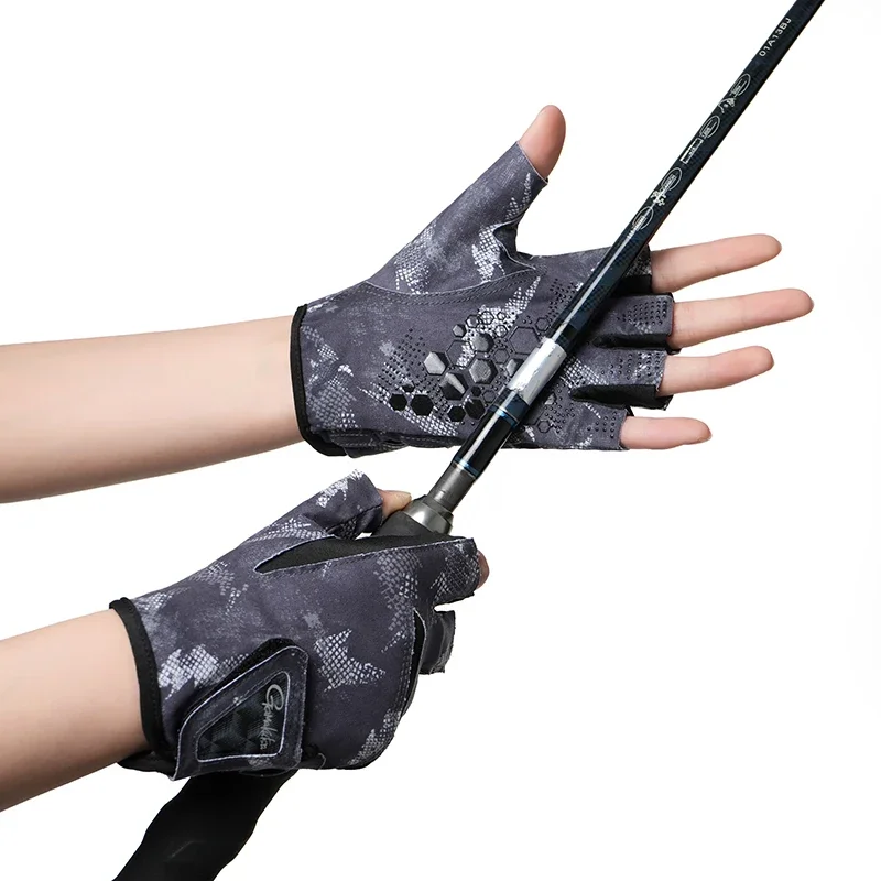 Gamakatsu guantes de pesca sin dedos antideslizantes guantes de protección solar de verano transpirables ciclismo canotaje caza guantes de pesca - imagen 4