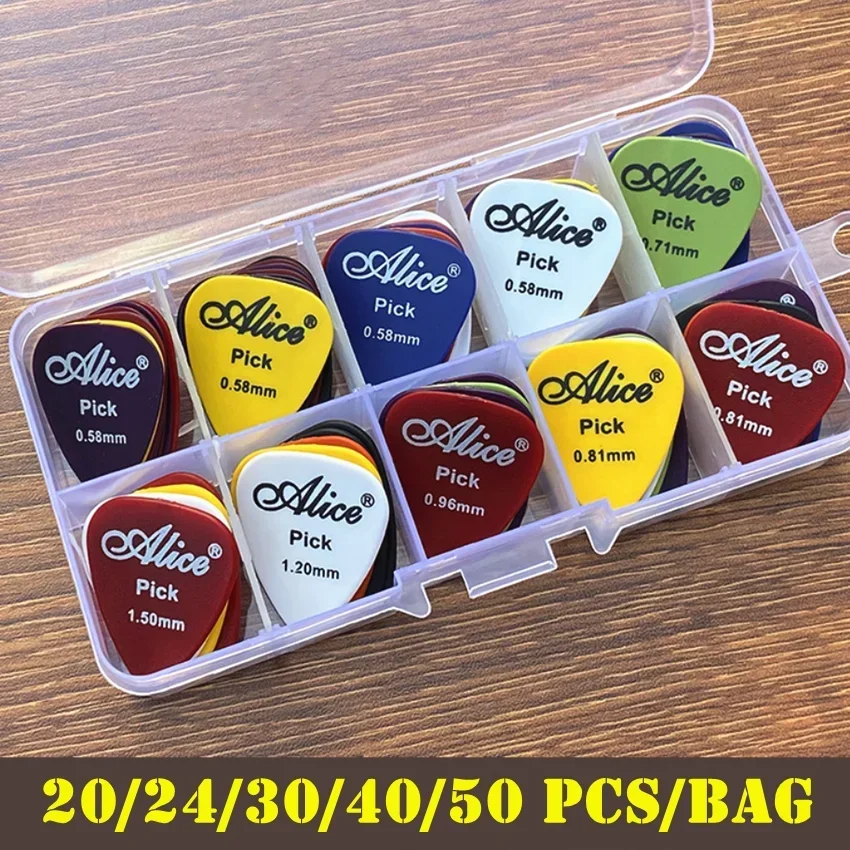 Juego de púas para guitarra eléctrica, accesorios para guitarra acústica con grosor de 0,58/0,71/0,81/0,96/1,20/1,50/mm, 20-50 unids/set - imagen 2