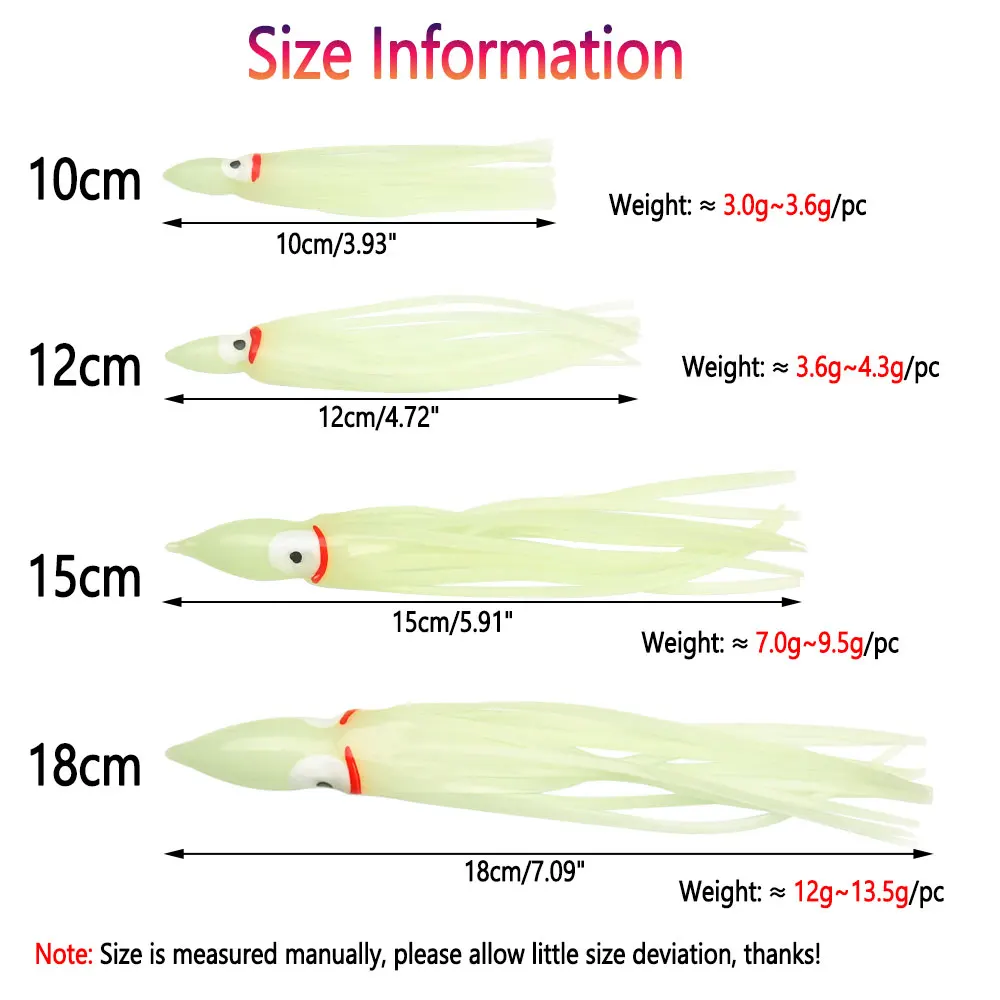 Cebos de pesca de agua salada, señuelo grande y suave de 10 piezas, 12cm / 15cm / 18cm - imagen 4