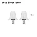 2Pcs Silver 15mm