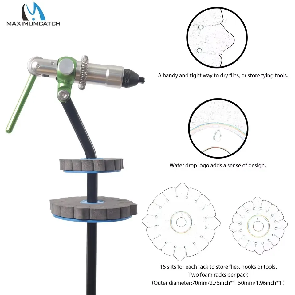 Maximumatch 2 pzas/lote EVA espuma atado de moscas estantes de secado herramienta para atar moscas ganchos organización - imagen 4