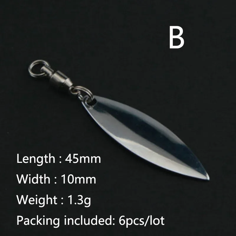 OUTKIT 6 unids/lote señuelo DIY para Spinner cuchara señuelos ranas VIB hoja de acero inoxidable reflectante cucharas ruidosas accesorios de pesca - imagen 4