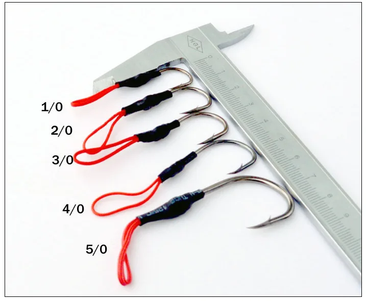 Gancho Jigbait individual con cuerda de amarre 4/0 #   Lote de anzuelos con señuelo para cuchara de pesca con púas, 5 piezas - imagen 5