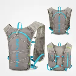 Mochila hidratante ligera para maratón de 5L, chaleco de hidratación de tela Oxford transpirable, bolsa reflectante ultraligera para correr