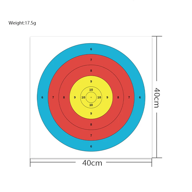 Arco de papel para tiro con arco, accesorio de alta calidad con impresión a Color, 10 piezas, 40x40cm - imagen 3