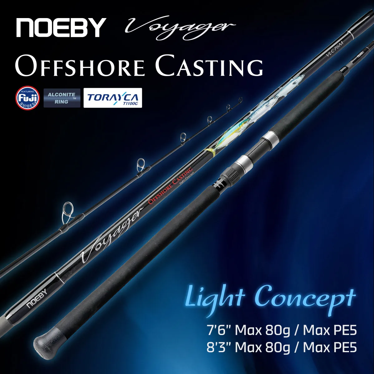 Noeby Voyager caña de pescar de fundición en alta mar 2,29 m 2,51 m piezas Fuji juego grande pesca GT atún Kingfish Light Concept caña de pescar