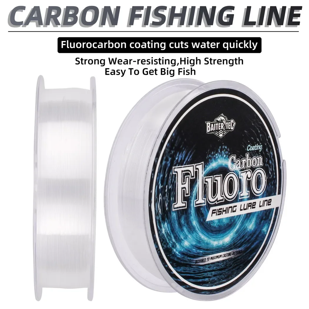 Línea de Señuelos de Pesca de fluorocarbono, 100M, 4,13LB-34,32LB, líder de fibra de carbono, línea de Pesca con mosca, línea súper suave