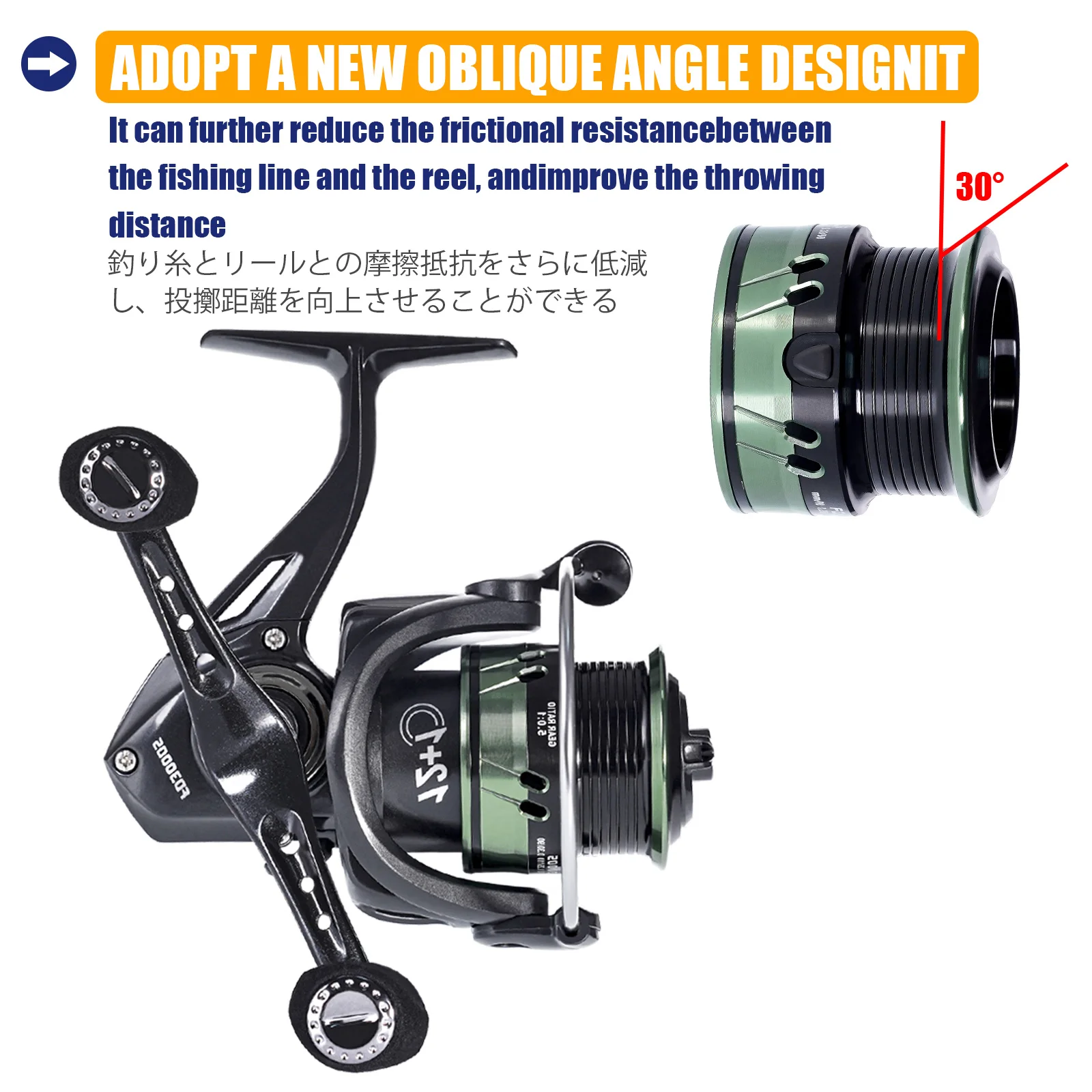 Bobina de carrete de pesca giratorio 5,0: 1/4, 7:1, 8-10kg, superligero, resistente al agua, Serie de Metal, Moulinet Peche En Mer - imagen 5