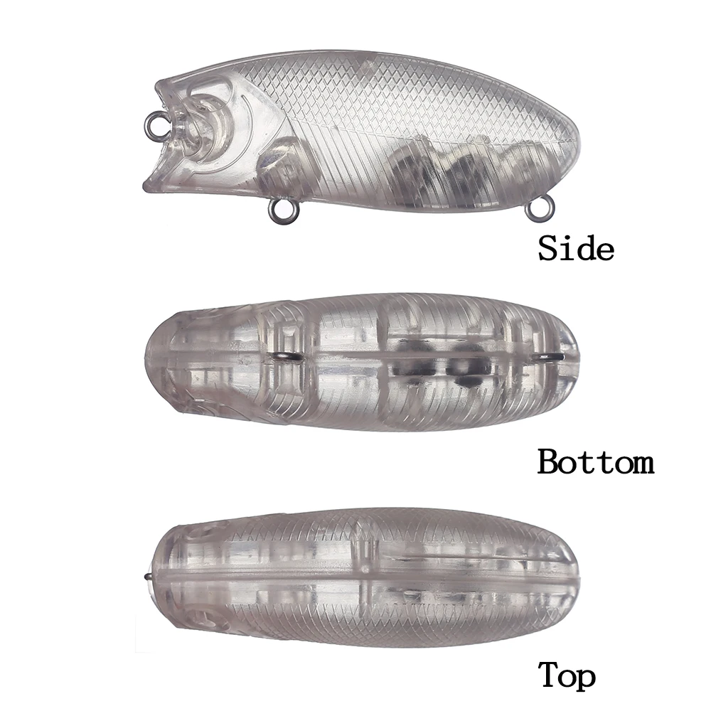Chan'sHuang 30 Uds cebo en blanco sin pintar 5,5 cm 9G sonidos de serpiente de cascabel Popper Topwater DIY Señuelos de pesca artificiales - imagen 2