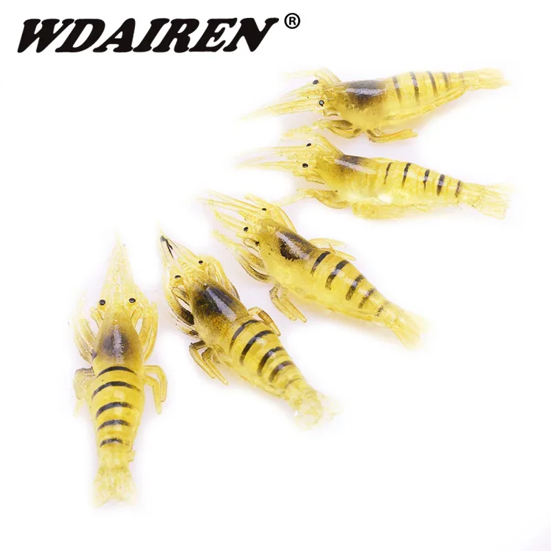 5 uds cebo de silicona para camarones 4,5 cm 1g gusanos Swimbait Jig señuelo de pesca con larvas Wobblers señuelos blandos artificiales pesca Takcle - imagen 2