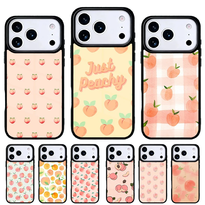 Funda delgada estilo melocotón rosado para iPhone 15 14 13 Pro Max