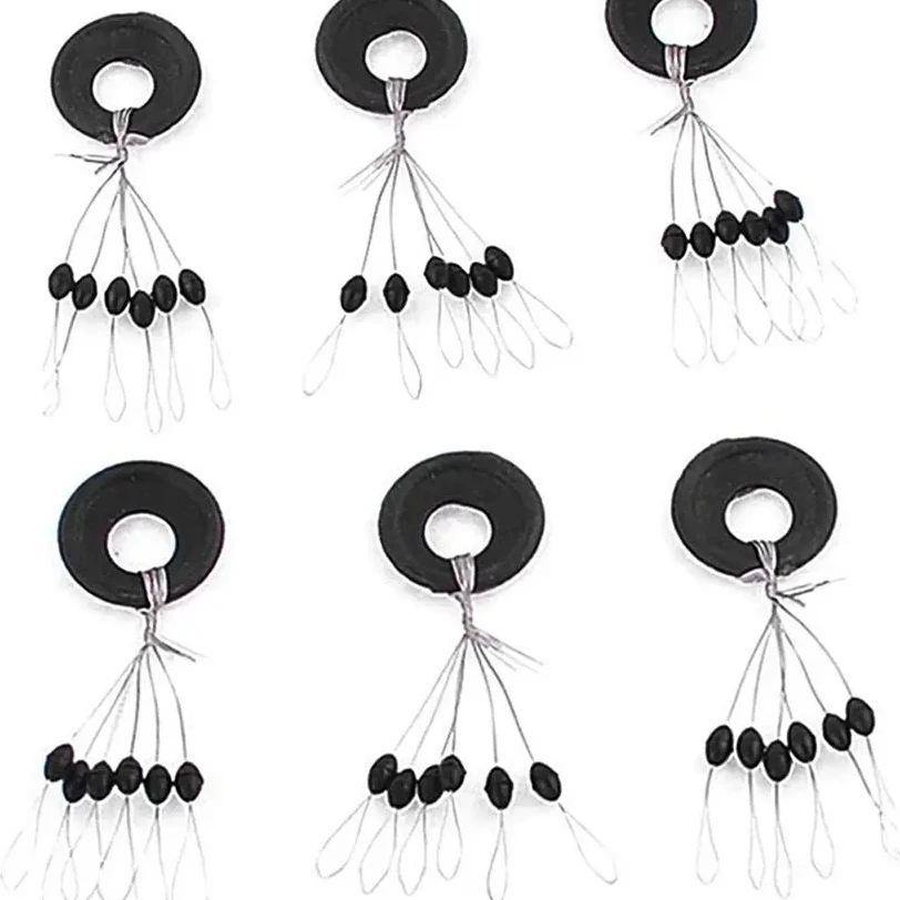 600 Uds 100 grupo de frijoles espaciales de goma tapón ovalado Bobber de pesca para accesorios de pesca con mosca cebo giratorio herramienta para peces - imagen 3