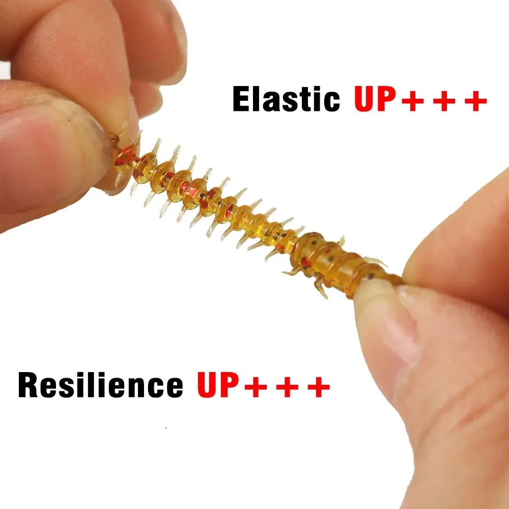 MNFT 20 piezas nuevo cebo blando larva 45mm/0,4g gusano Leurre Peche Jigging señuelo aparejos de pesca señuelo suave para pesca ﻿ - imagen 4