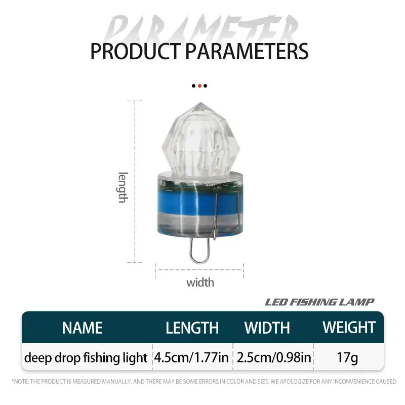 Luz de caída profunda, luz de pesca de diamante, LED activado bajo el agua, señuelo de pesca que atrae la pesca, luz de Flash, pez espada de atún - imagen 5