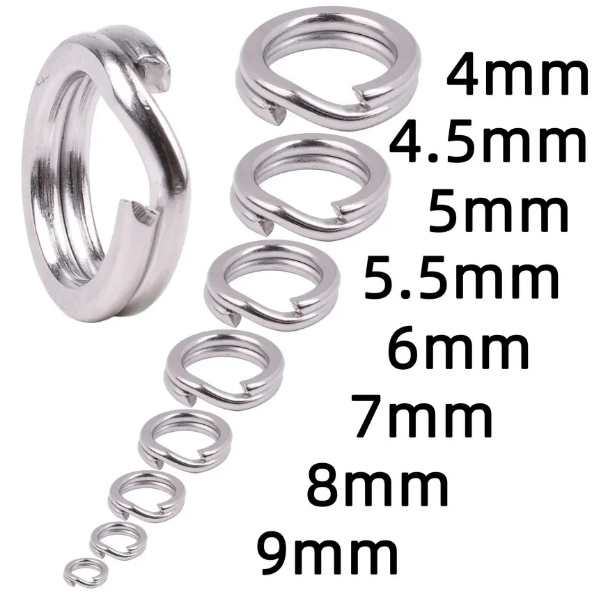 50 unids/caja de anillo dividido de acero inoxidable, anillo dividido doble ovalado, accesorios de anillo sólido para anzuelo de pesca, señuelo giratorio - imagen 4