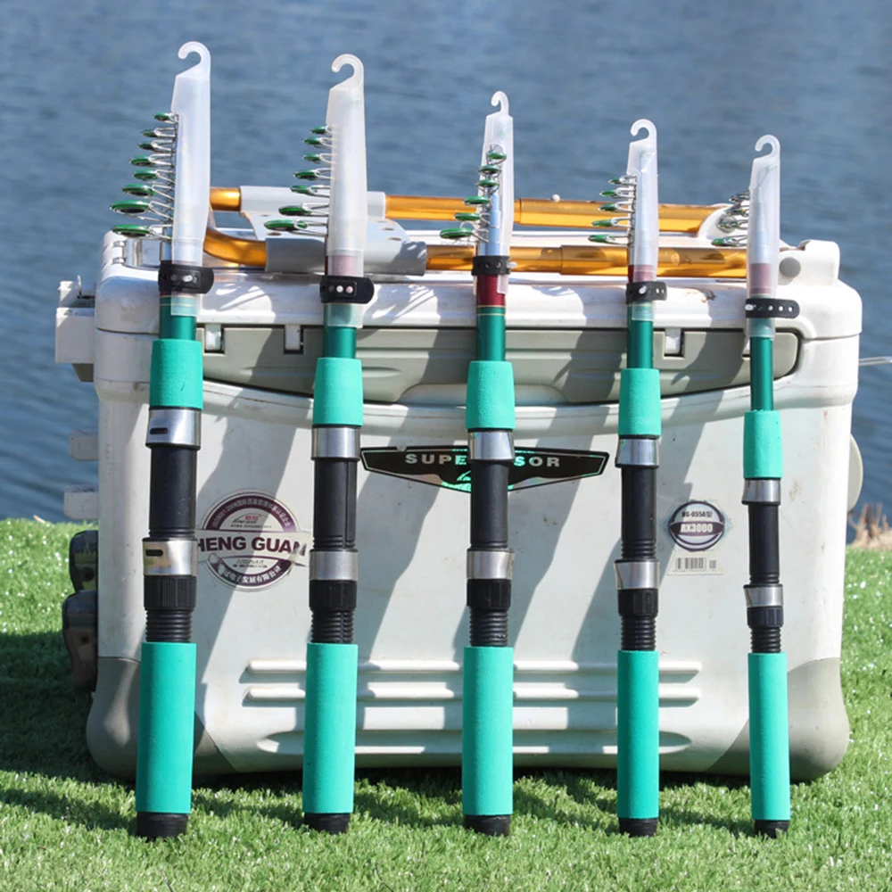 Juego completo de cañas de pescar giratorias, caña de señuelo telescópica oceánica y carrete giratorio, aparejos de pesca de viaje para regalo para pescador - imagen 4