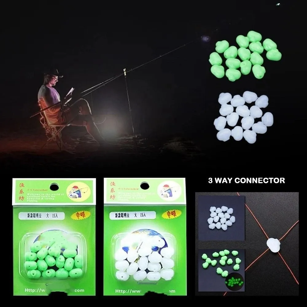 Conector de cuentas de pesca transparentes, conector ovalado de doble orificio cruzado de 3 vías, aparejo de cuentas cruzadas transparentes, 15 Uds. - imagen 2