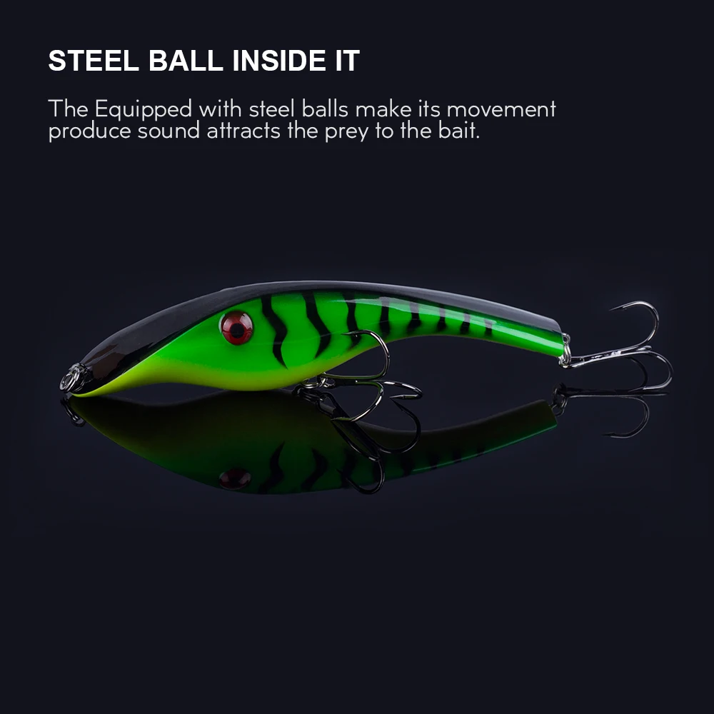 Hanlin-señuelo de pesca Artificial, cebo duro oscilante, aparejos de lubina, Musky, estilo clásico, 140mm, 43g - imagen 3