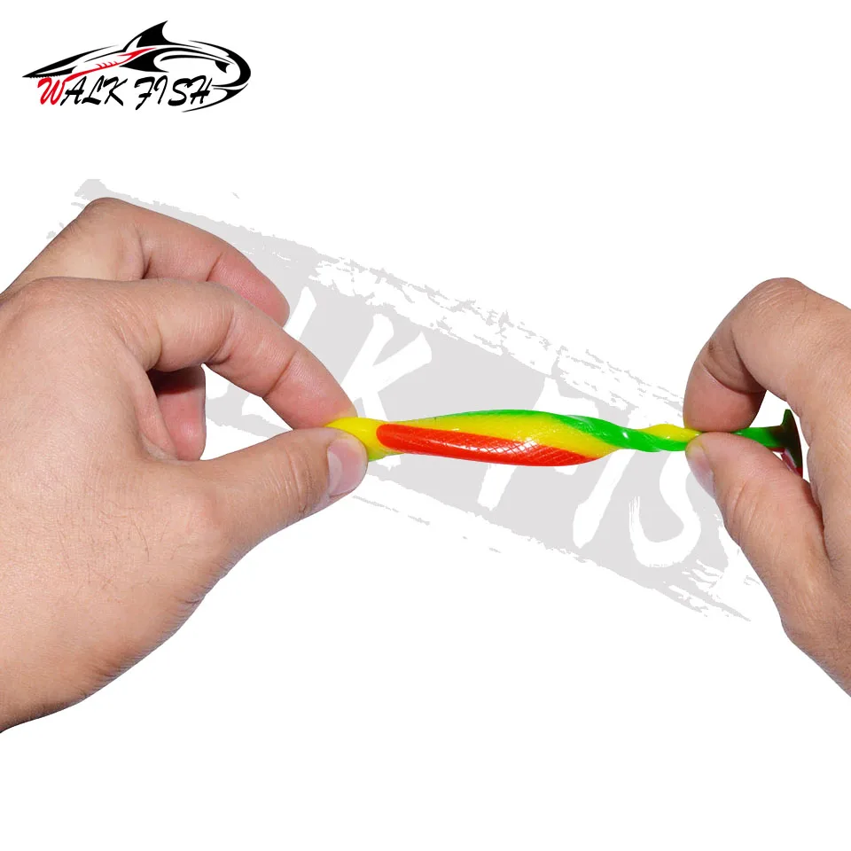 WALK FISH-señuelo de silicona suave de 3 piezas, 9,5 cm, 8g, cola de paleta, Jigging, Wobblers Drive Shad, Swimbait, Fluke Pike Leurre - imagen 4