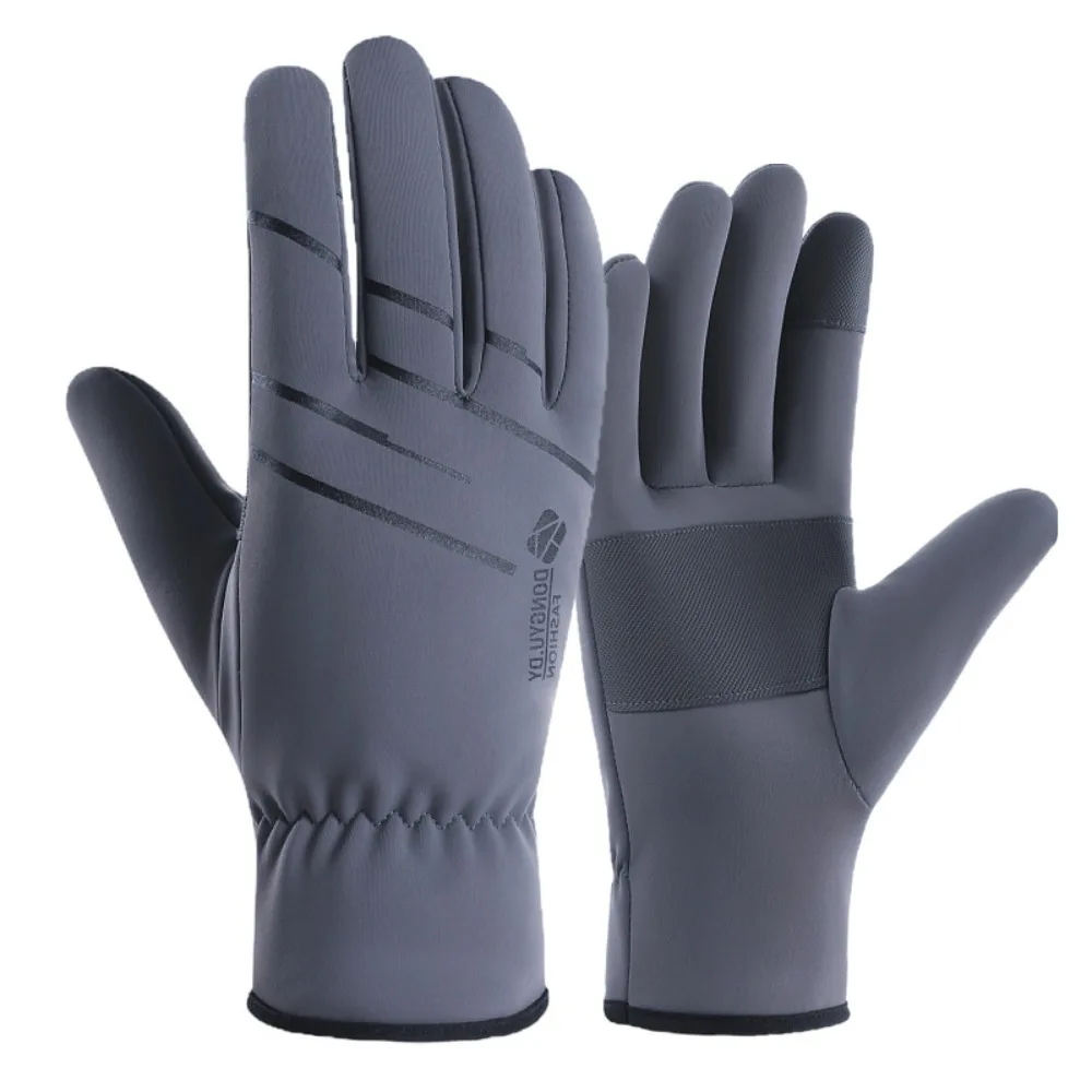Guantes térmicos cálidos de lana Polar para hombre, resistentes al agua, a prueba de viento, para Snowboard, esquí, pantalla táctil, guantes para ciclismo y motocicleta - imagen 4