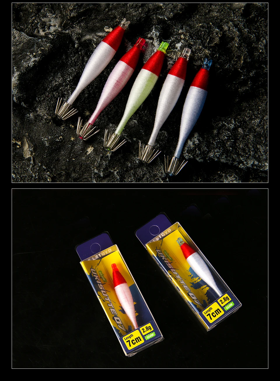 Se muestran un montón de señuelos de pesca en una mesa