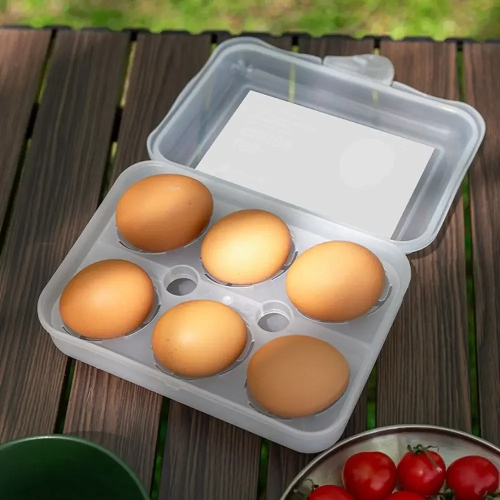 Nuevo puede contener 6 huevos, Mini soporte para huevos con mango fijo, caja de almacenamiento de huevos de plástico, porta huevos para acampar, caja de herramientas para exteriores - imagen 2