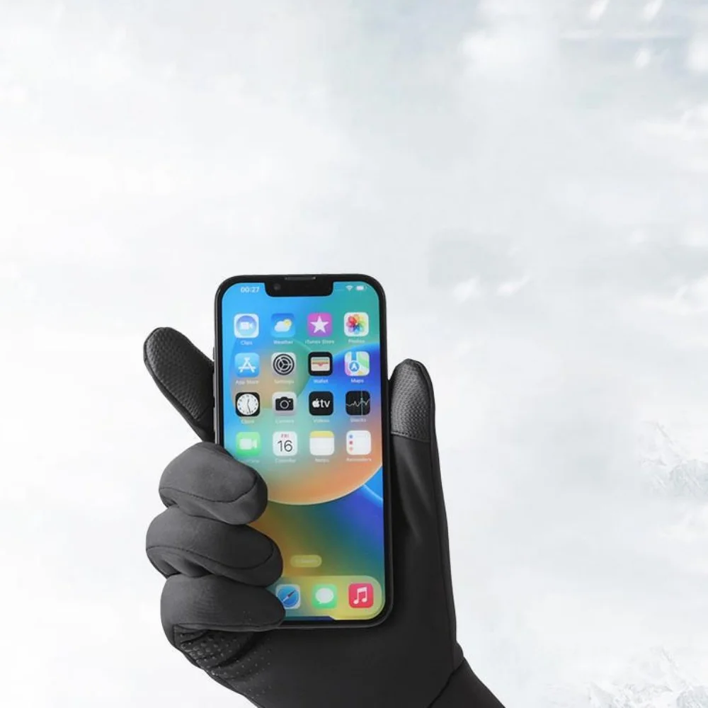 Guantes de ciclismo de invierno para hombre y mujer, manoplas cálidas con pantalla táctil de dedo completo, antideslizantes, accesorios para ciclismo al aire libre - imagen 5