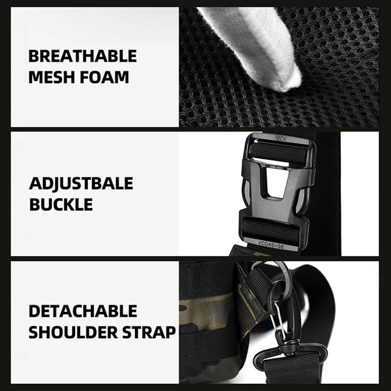 Bolsa de pecho de pesca táctica, almacenamiento grande, viajes al aire libre, senderismo, ciclismo, desplazamientos, bolsos de hombro, bolsa para teléfono de ocio, mochila - imagen 3