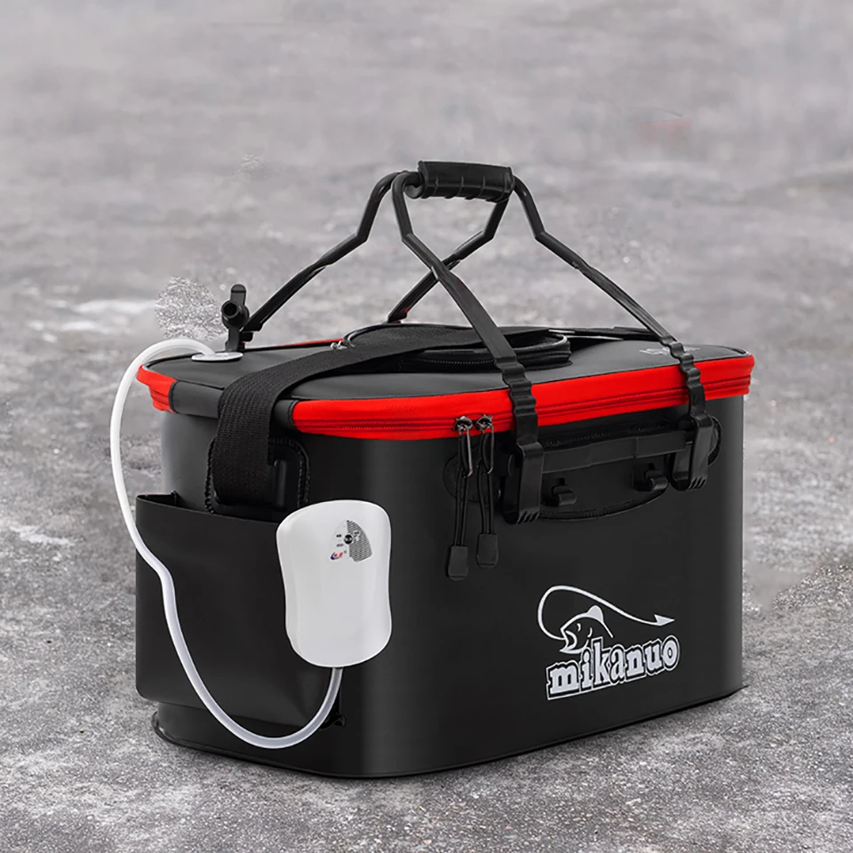 Bolsa de pesca EVA portátil, Cubo de pesca plegable, caja de peces vivos, contenedor de agua para acampar, sartén, lavabo, bolsa de almacenamiento de aparejos sin bomba