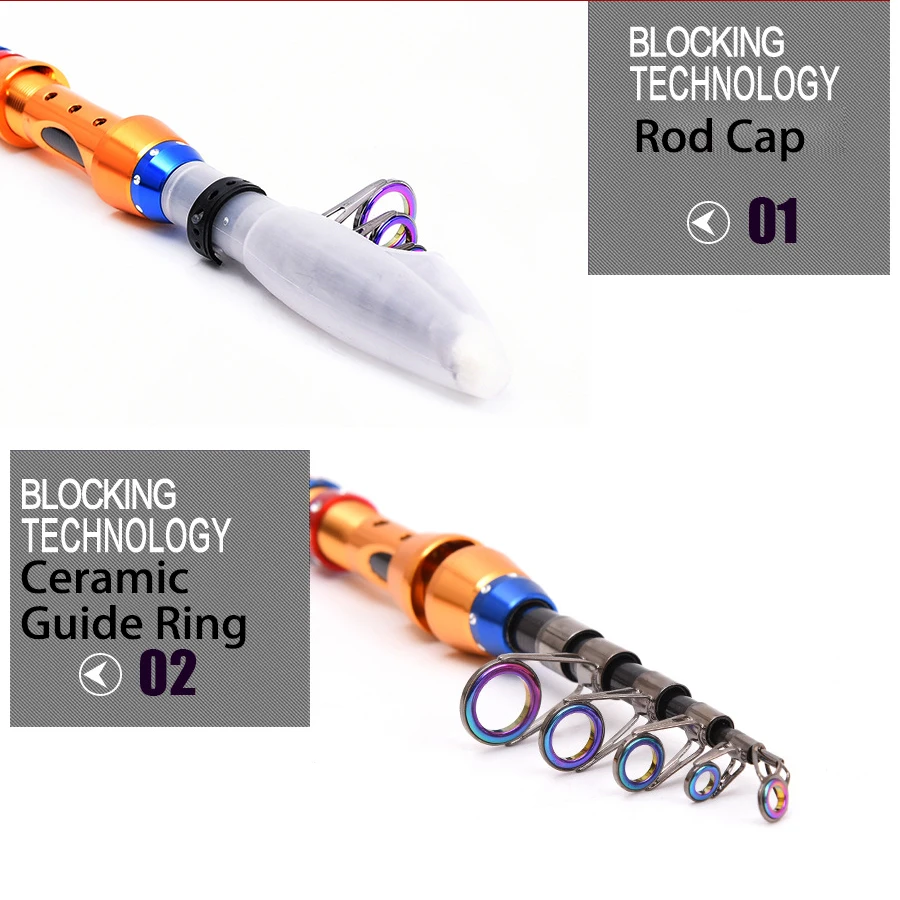 Caña de pescar telescópica 1,8 M/2,1 M/2,4 M / 2,7 M/3,0 M/3,6 M caña de pescar de carpa de fibra de carbono caña de pescar de agua salada - imagen 5