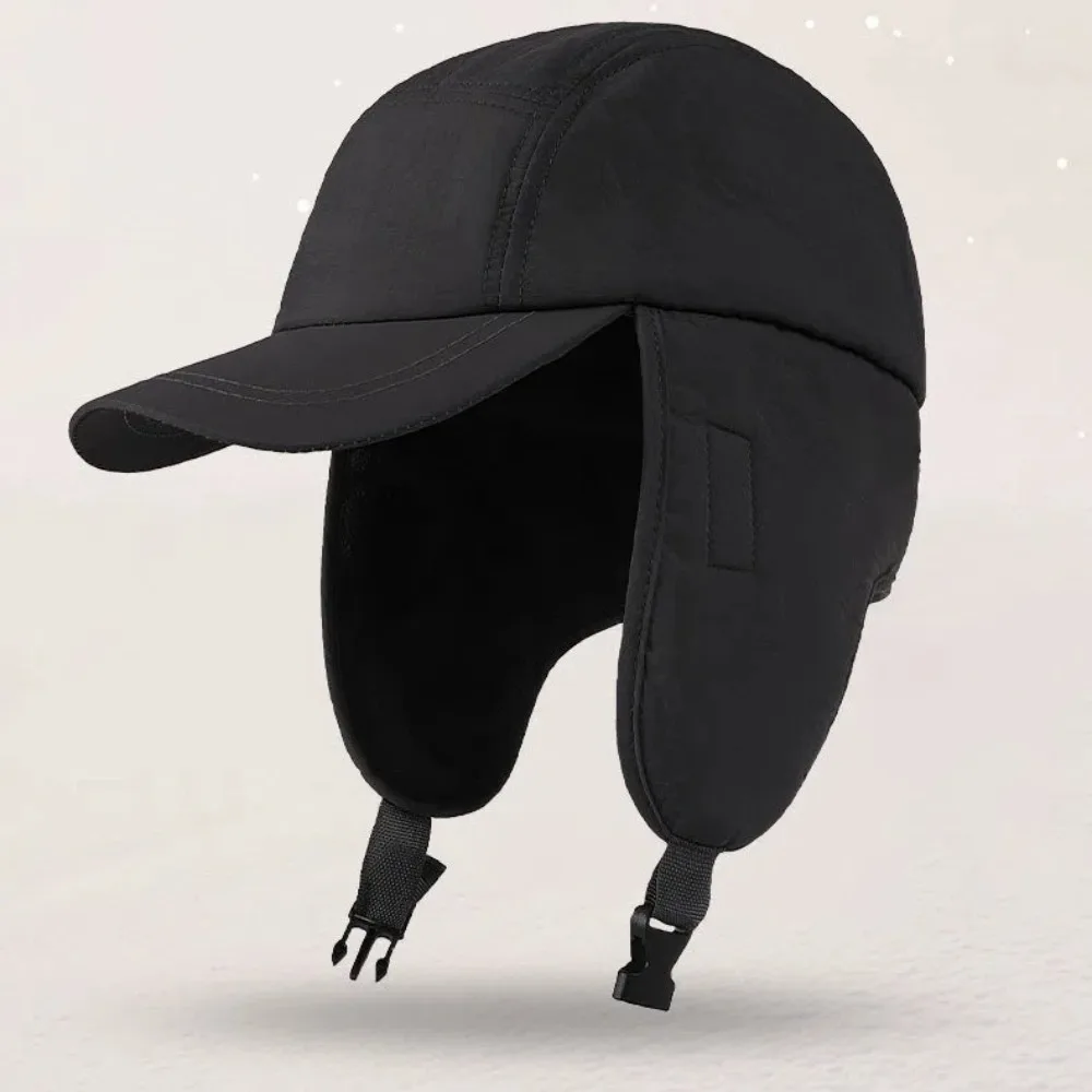 Cómoda protección para los oídos, gorro con lengua de pato, forro polar basculante, gorro grueso a prueba de viento, gorros con orejeras para mantener el calor para hombres - imagen 5