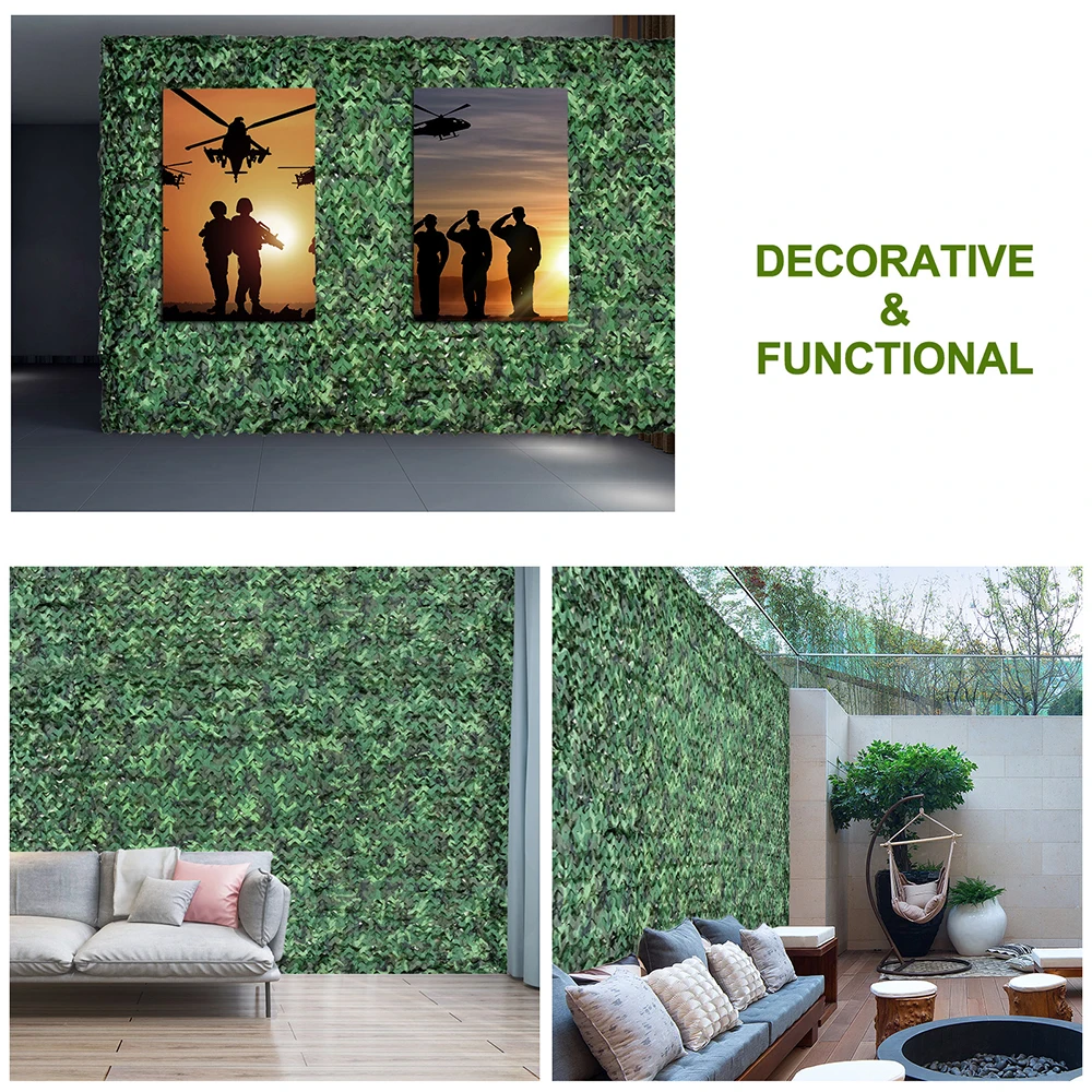Red de camuflaje, redes de sombra de suelo de entrenamiento militar, redes de ocultación de caza, redes de valla, refugios solares, decoraciones para fiestas - imagen 5