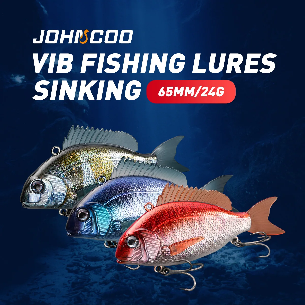 65mm 24g Zinkende vissen lokken VIB lokken voor zeebaars Trillingen vissen lokken, pak voor Zeewater en Zoet water visaas - imagen 2