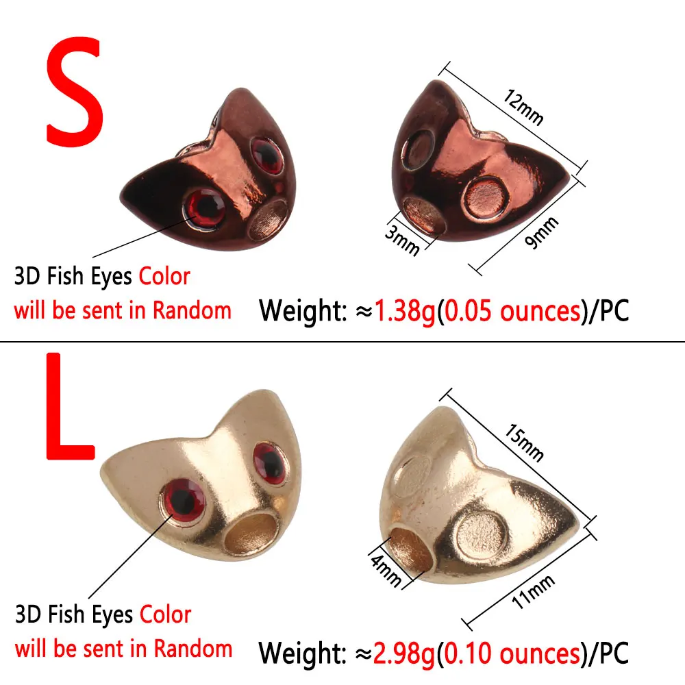 Bimoo 20PCS Fly Tying Sculpin Head 3D Fish Eyes Fast Sinking Fish Skull Sculpin Helmet Fly Tying Material Trout Fishing Lures - imagen 3