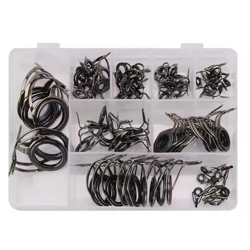 WEIHE 75 Uds accesorios cerámica de alto carbono patas dobles caña de pescar guías oculares combo