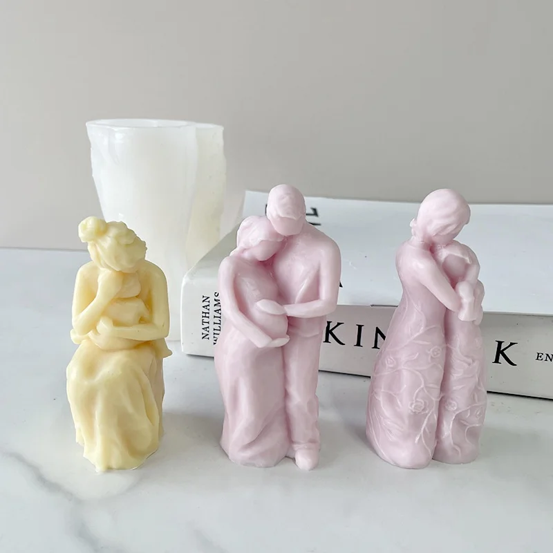 Molde creativo de silicona para hacer velas de amor eterno, molde de jabón de resina para parejas, regalo artesanal para decoración del hogar, cuerpo humano, familia - imagen 3