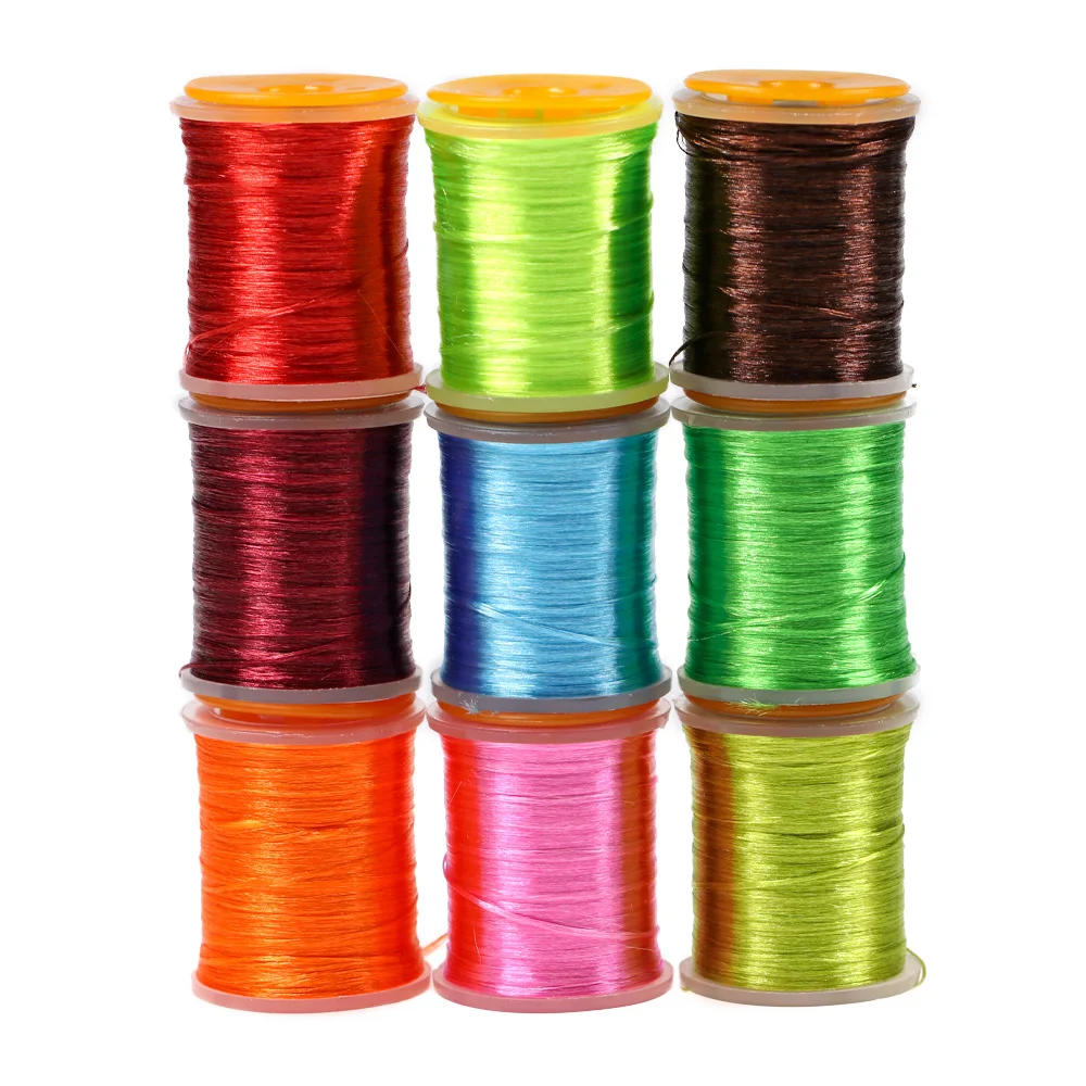 Bimoo-hilo para atar moscas, hilo fluorescente de 100 yardas, 200D, con patrón de mosca de lubina y salmón, 9 colores - imagen 5