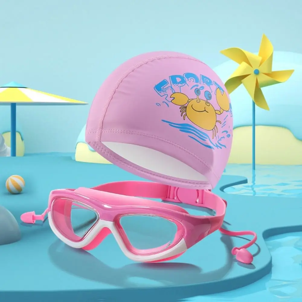 Waterproof Children's Swimming Cap Hair Protection Clear Vision Kids Swimming Glasses Anti-fog Cartoon Boys Swimming Caps - imagen 4