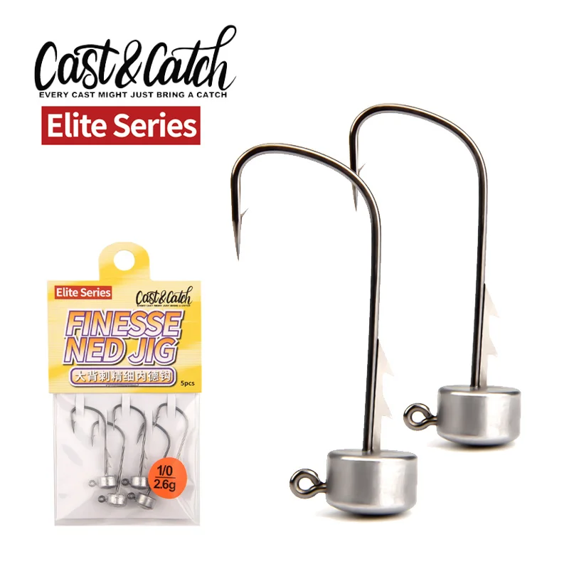Cast & Catch Jig Head Plomo Finesse – Anzuelo anticolgante para vinilo