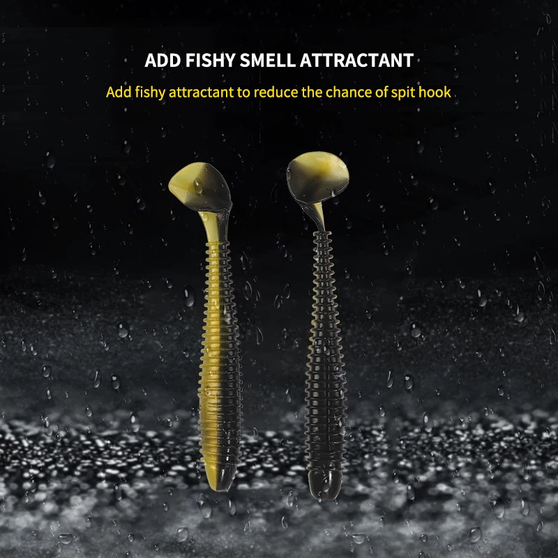 Señuelo de hilo t-cola cebo blando Easy Shiner de 6,5 cm, cola oscilante de agua sumergida de dos colores, pez de lubina dulce, gancho de plomo, cebo de gusano - imagen 3