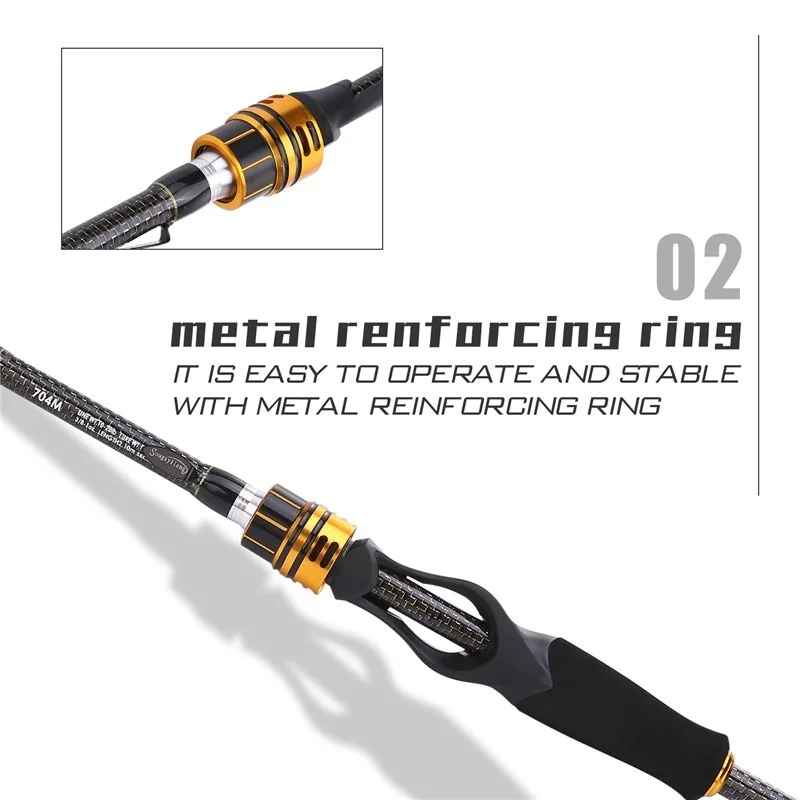 Caña de pescar Sougayilang, caña de pescar de fundición de 1,8-2,1 m, caña de pescar 99% de fibra de carbono, 4 secciones, caña de pescar M/MH para Pesca - imagen 3