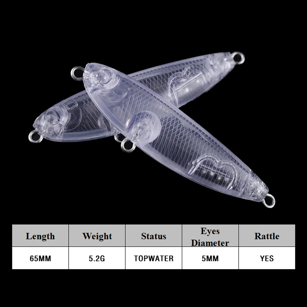 Chan'sHuang-señuelo de pesca Artificial, 30 piezas, sin pintar, sonajero, lápiz, Wobbler, hecho a mano - imagen 2