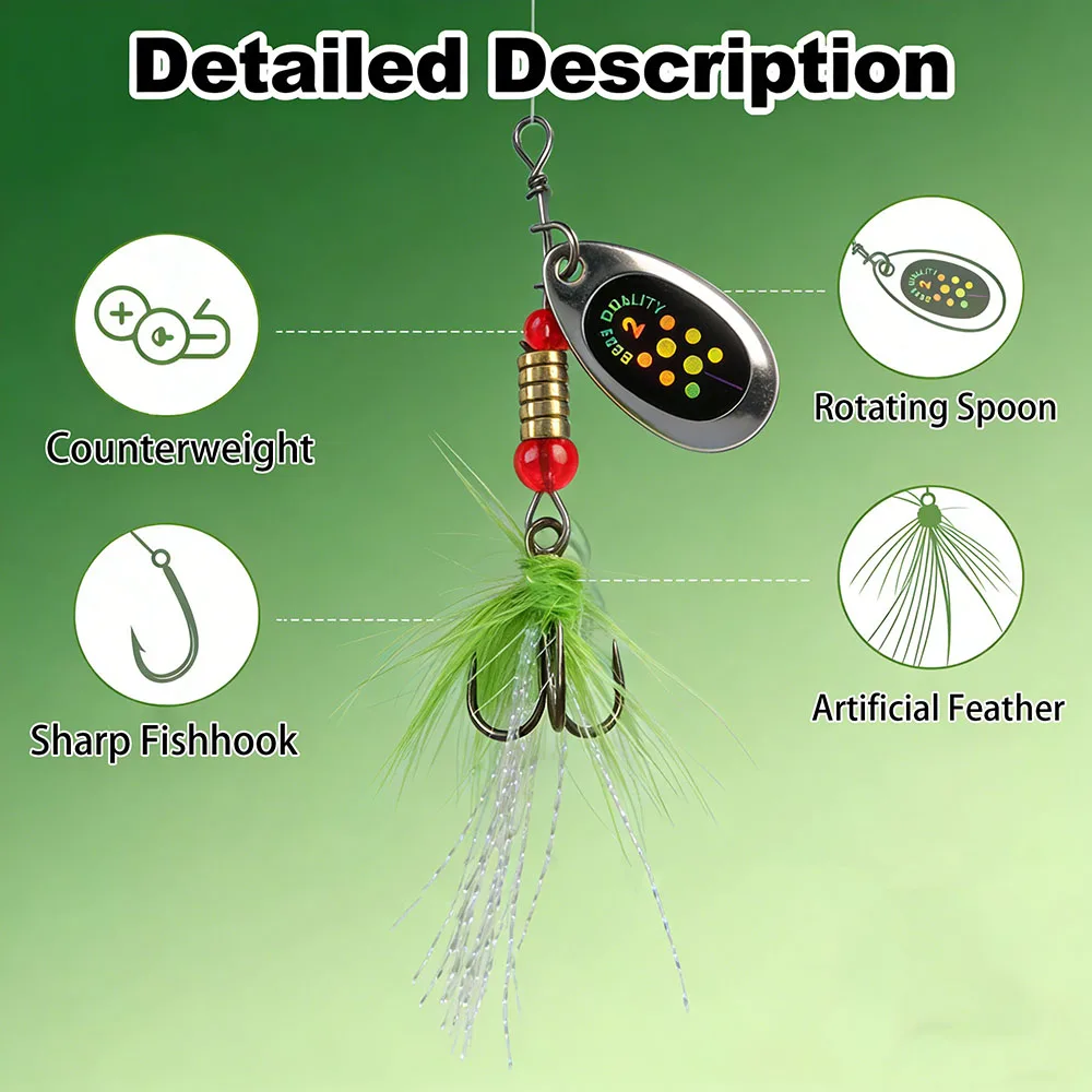 Spinnerbait metálica giratoria anzuelo triple para agua salada - imagen 4