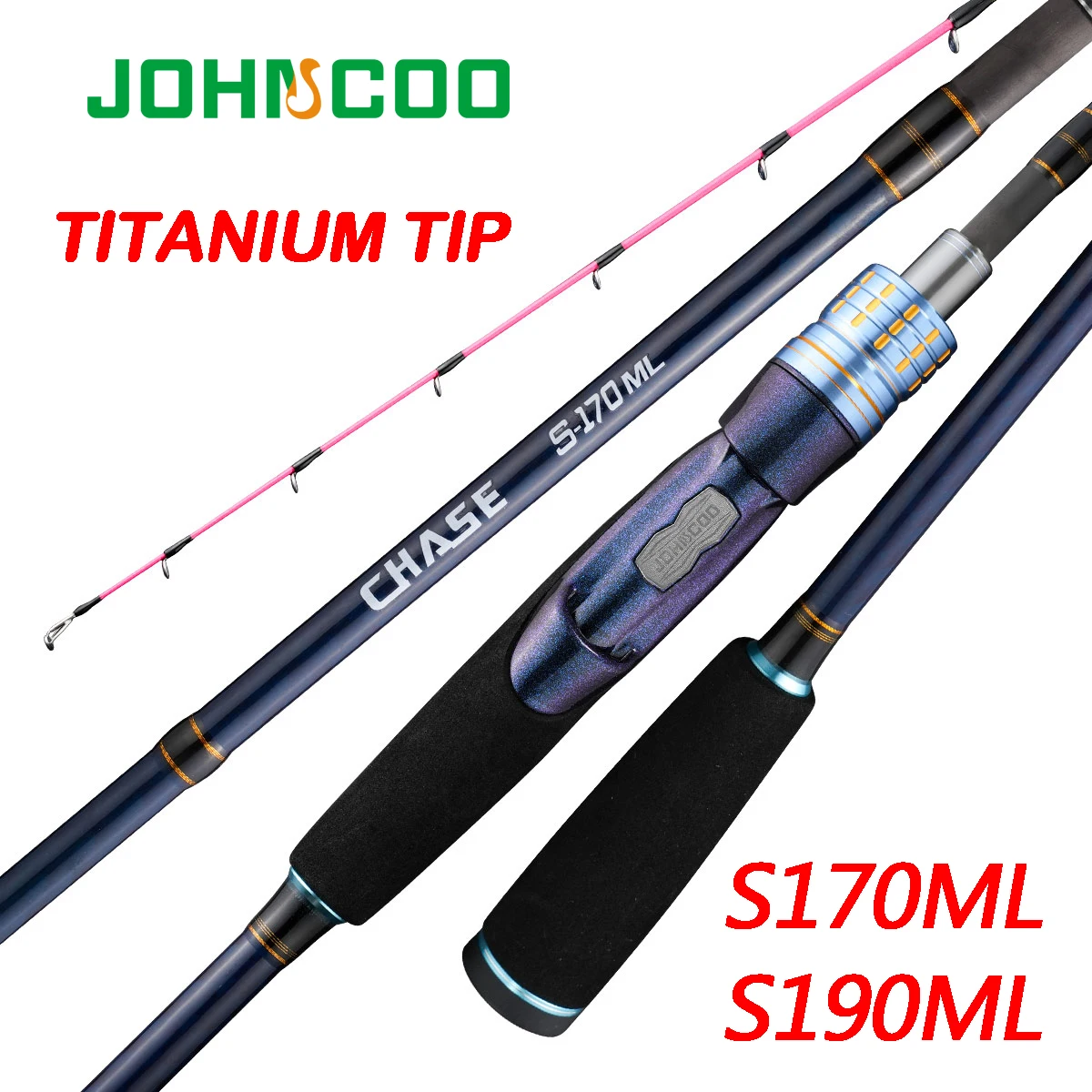 Caña de pescar para barco de 1,7 m y 1,9 m ML con punta de titanio, caña de pescar giratoria para sepia, caña de pescar de agua de mar de alta calidad