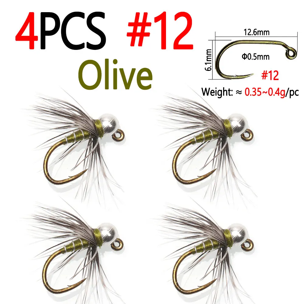 4pcs Olive Size 12