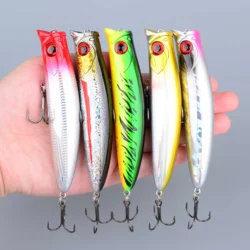 Señuelos de pesca Minnow, cebo Popper duro Artificial, Jigbait Topwater, Wobblers, Lucio, perca, aparejos de pesca, 5 uds.