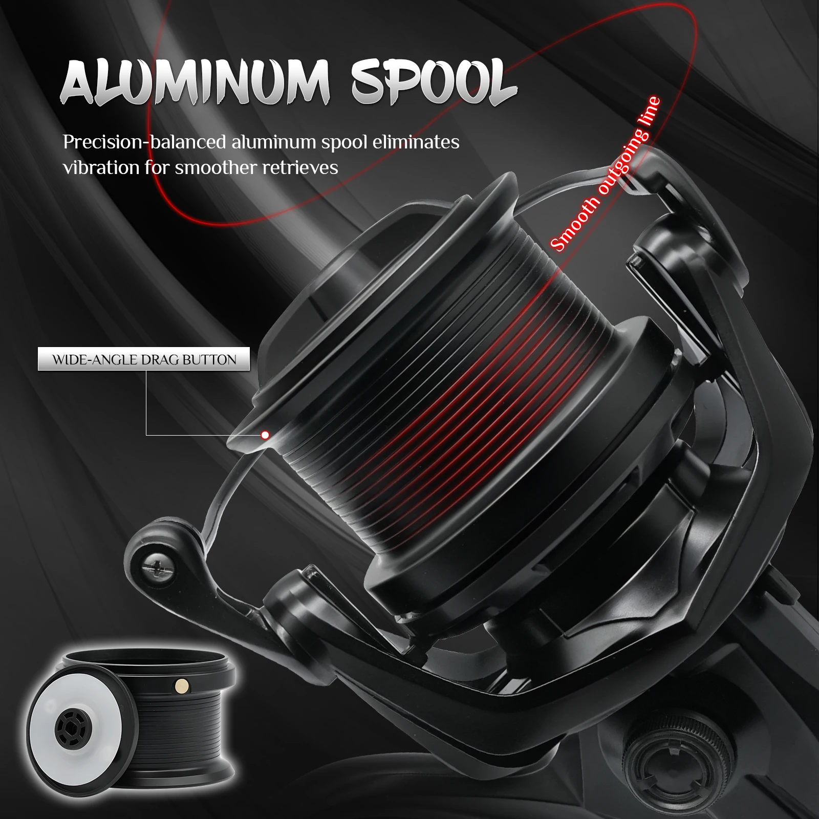 Carrete giratorio ROOBLINOS NGK2 relación de engranaje 4,8:1 8000-14000 tamaño de carrete carrete de pesca plateado - imagen 3